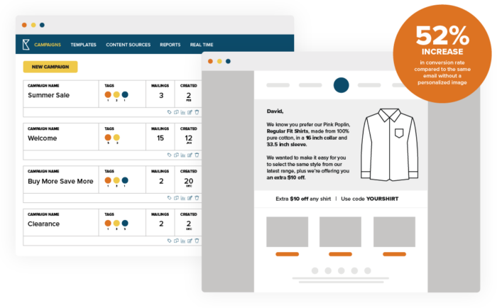 Dynamic email content example data point