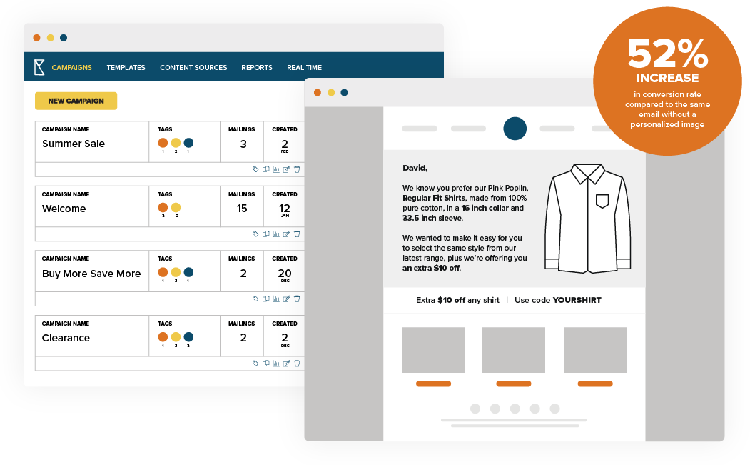 Illustration showing content automation from Kickdynamic