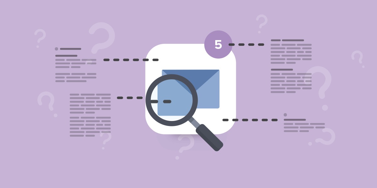 illustration of envelope with magnifying glass