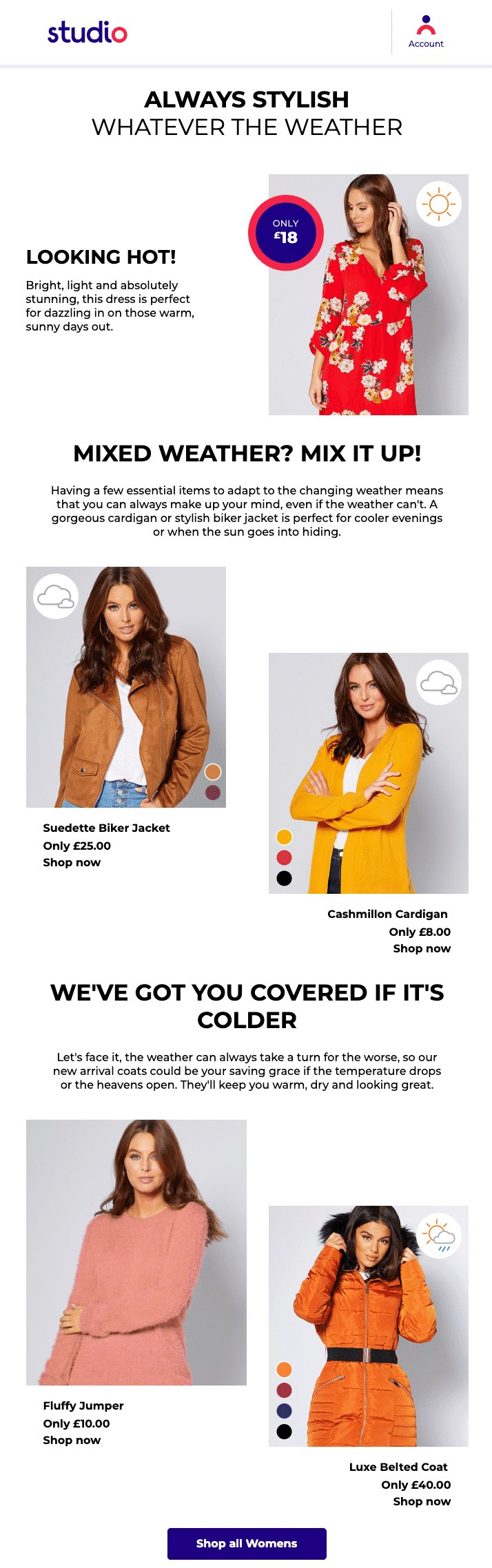 email example from Studio