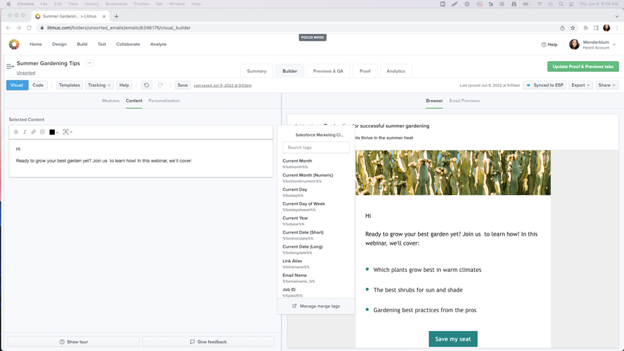 Personalize emails with merge tags in Litmus Builder