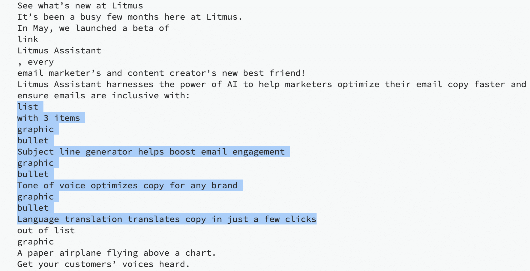 Example of how to make table lists accessible