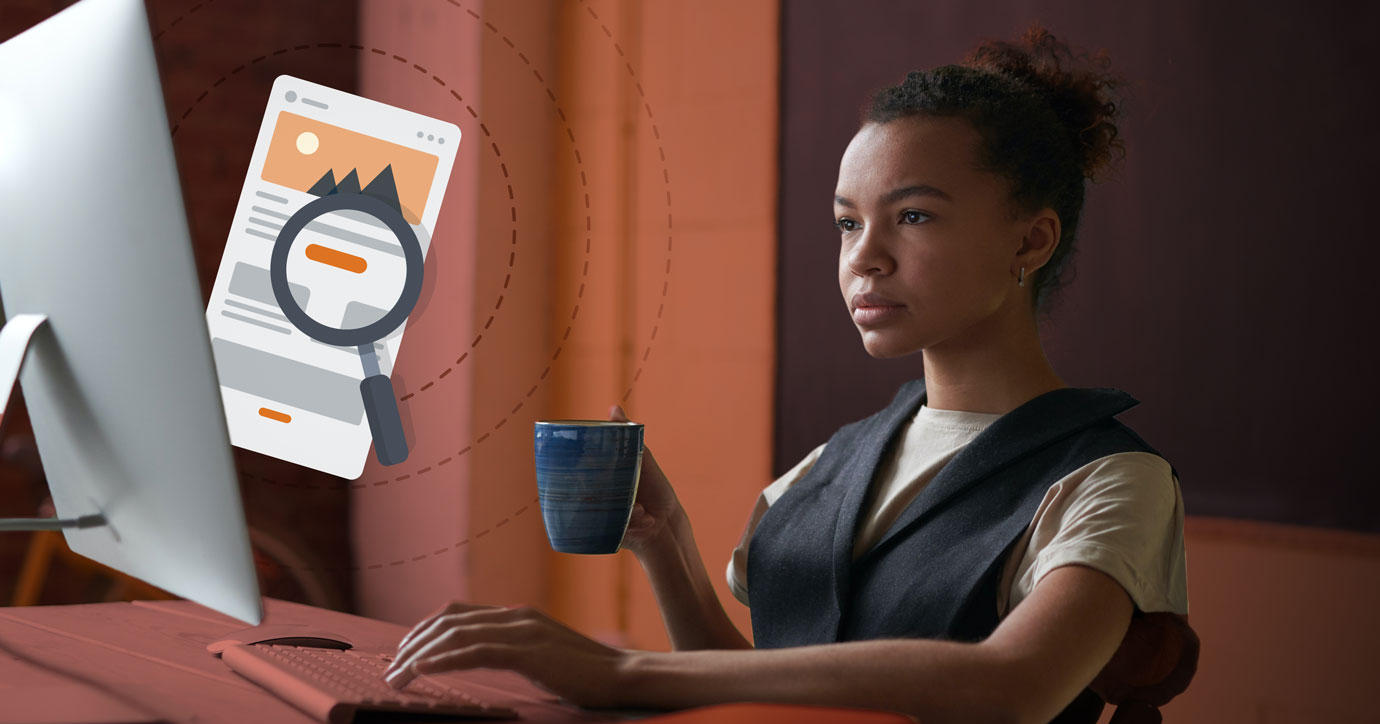 Girl performing email testing and QA before hitting send