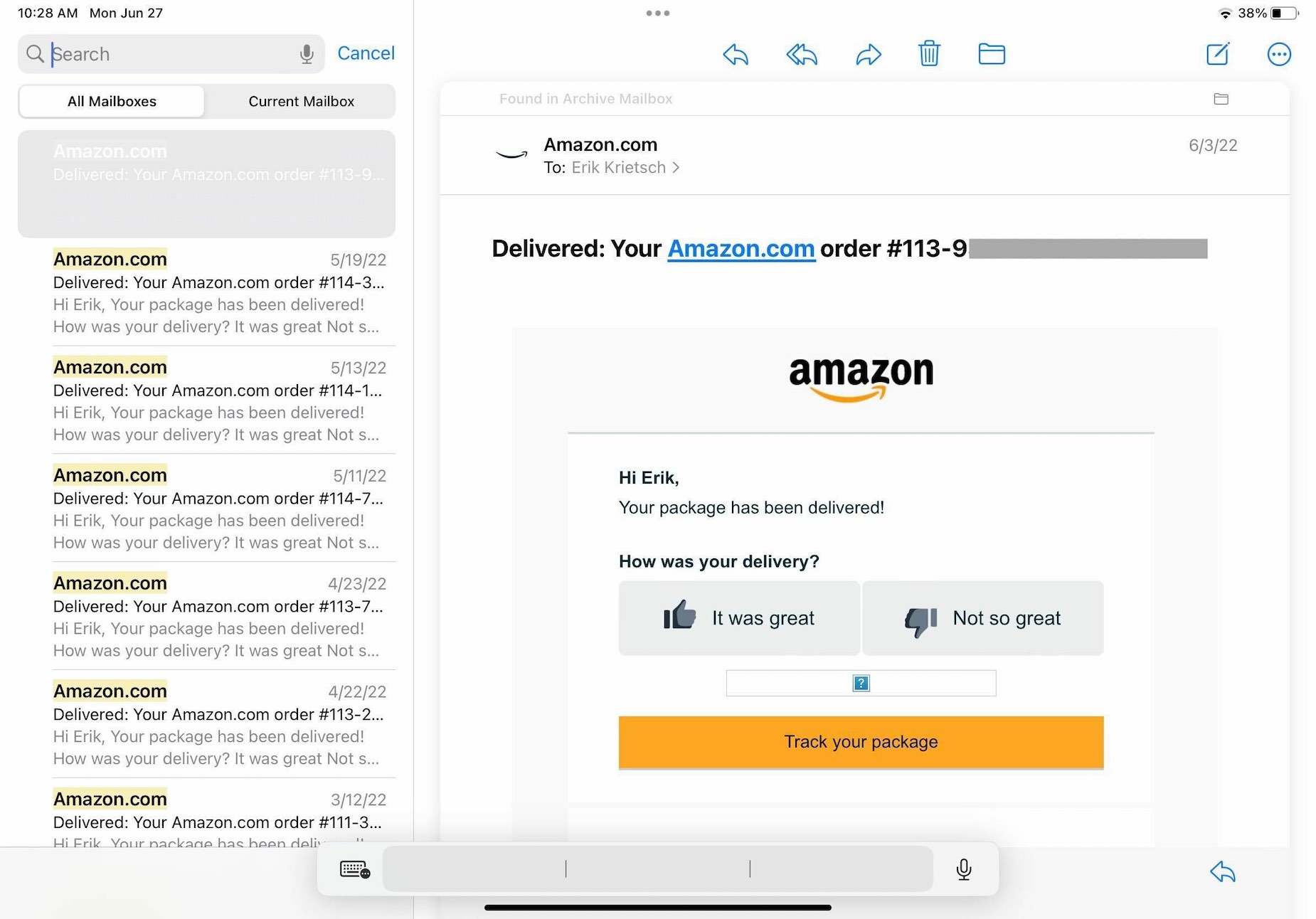 iPad-screenshot BIMI support in Apple-Mail