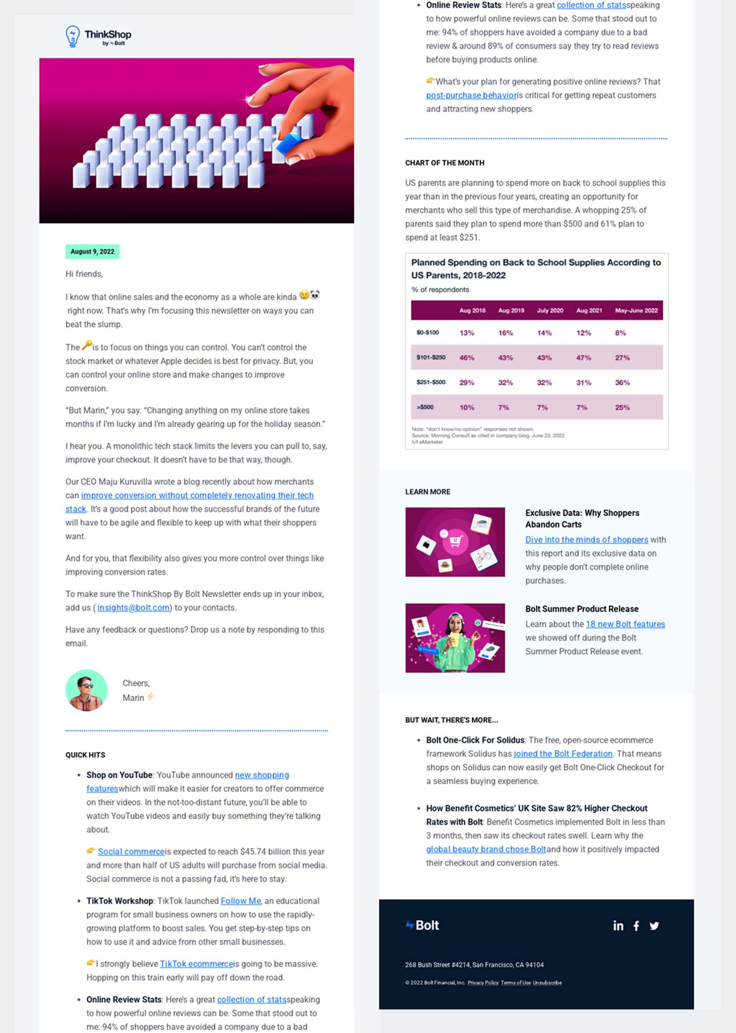 Bolt newsletter example - 6 Email Newsletter Examples to Keep Prospects Engaged - Litmus