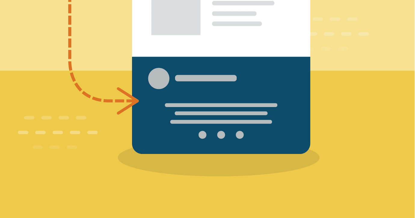 illustration of an email footer on top of a yellow background