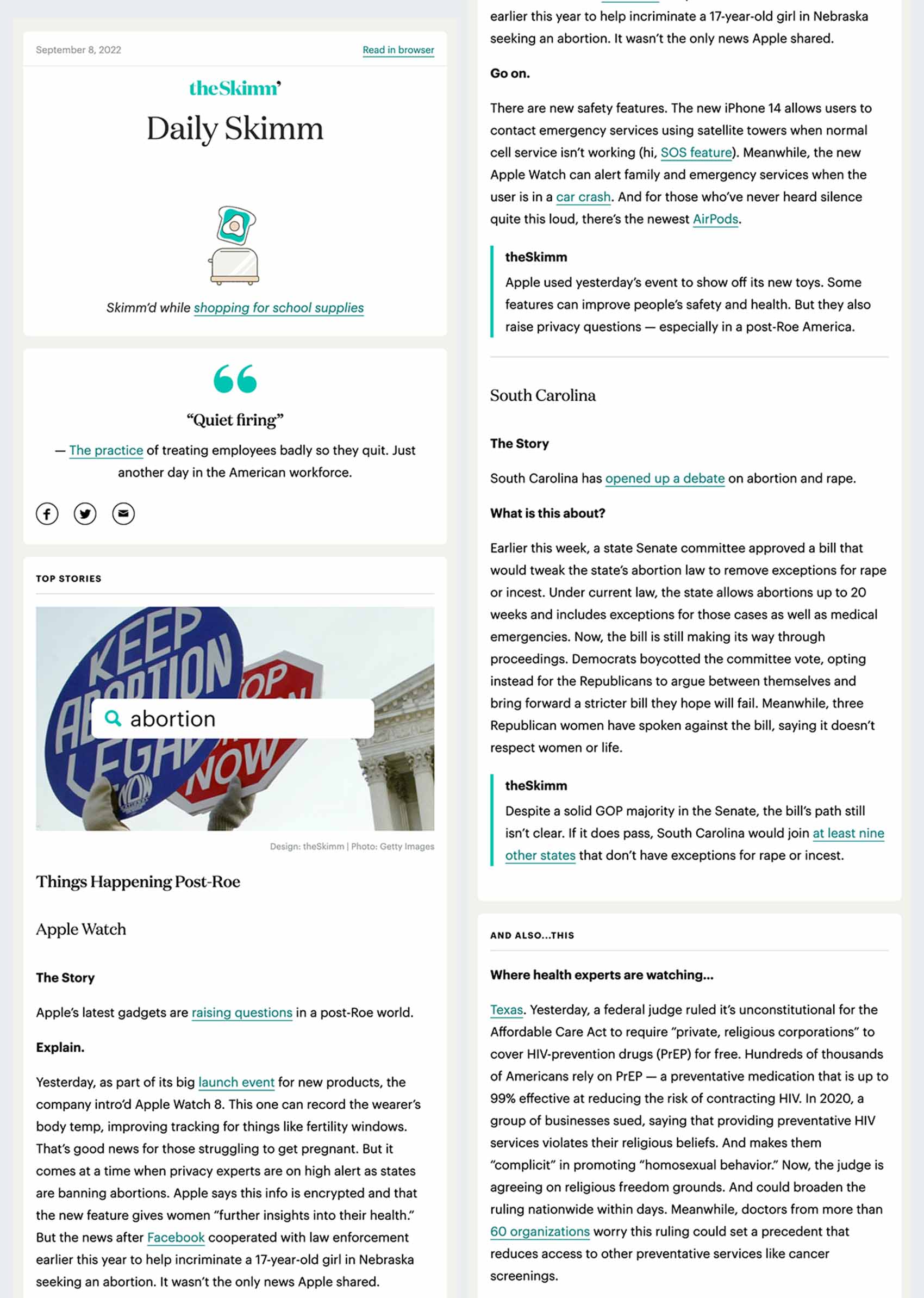 Skimm Newsletter Example - 6 Email Newsletter Examples to Keep Prospects Engaged - Litmus