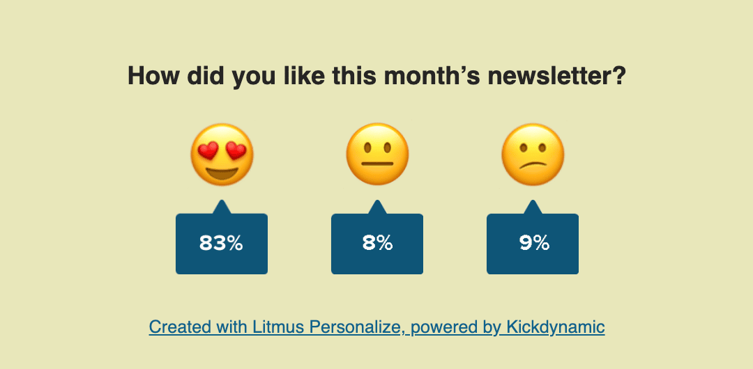 interactive email sentiment poll on Litmus' newsletter