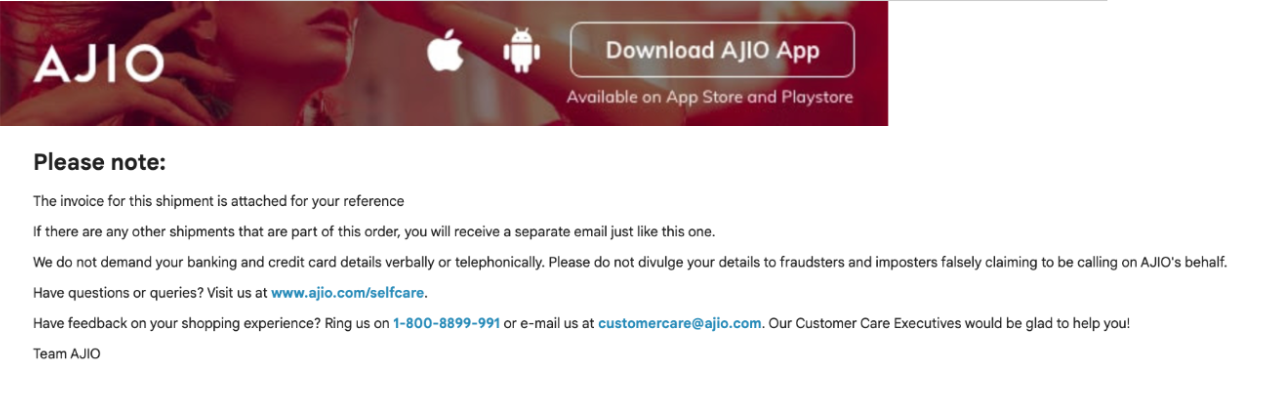 email example from Aijo