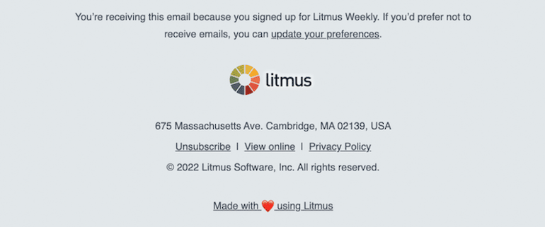 Litmus Weekly footer