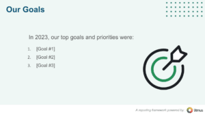 Goals to identify in an email reporting template