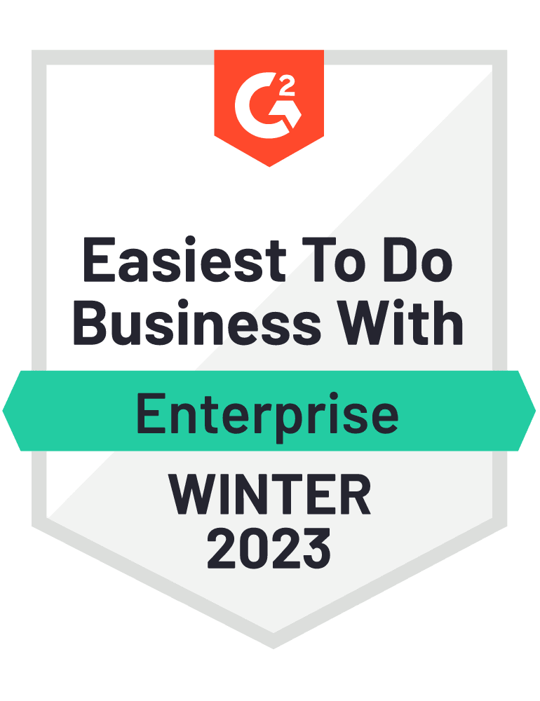 G2 Easiest To Do Business With Enterprise Winter 2023