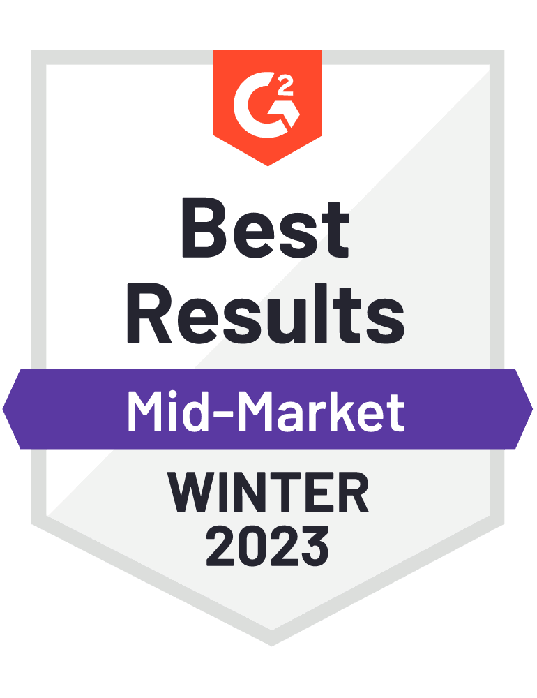 G2 Best Results Mid-Market Winter 2023
