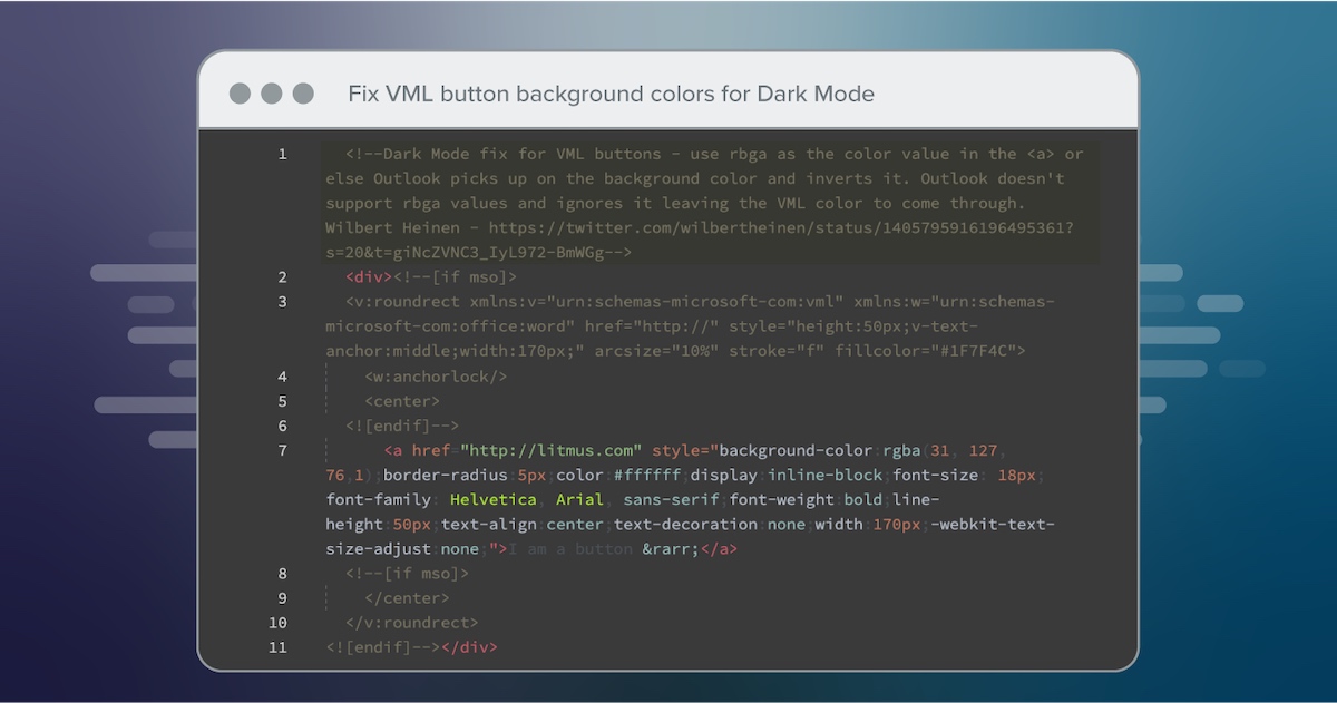 Fix VML button background colors for Dark Mode - Dark Mode Email: Your Ultimate How-to Guide - Litmus