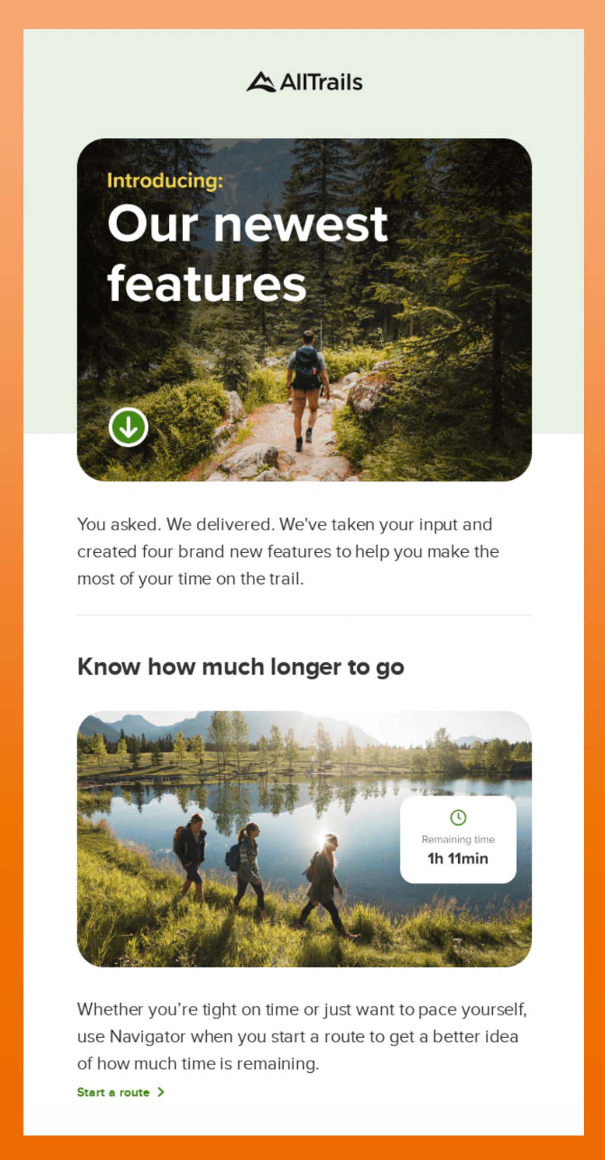 email leveraging rounded edges from AllTrails