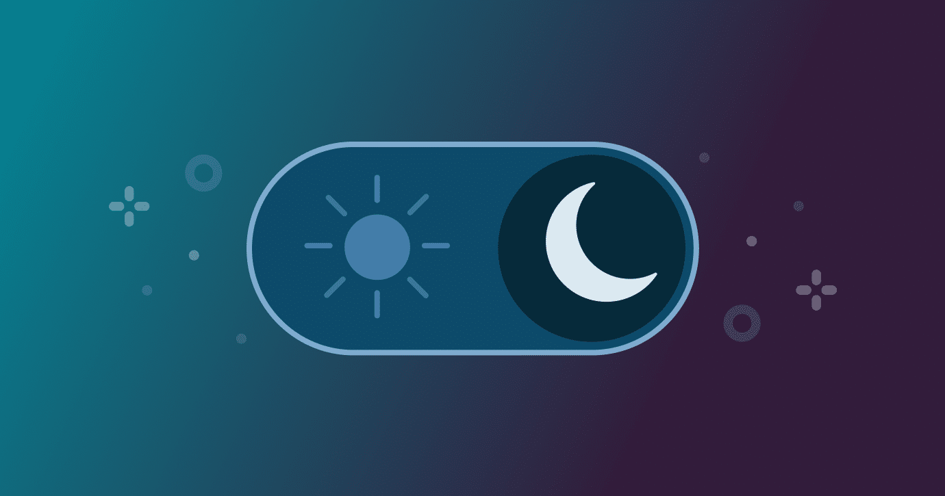 icon of a sun, with a toggle to an icon of a moon—representing Light Mode and Dark Mode