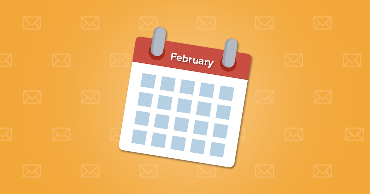 illustration of a calendar with the month "February" labeled on top
