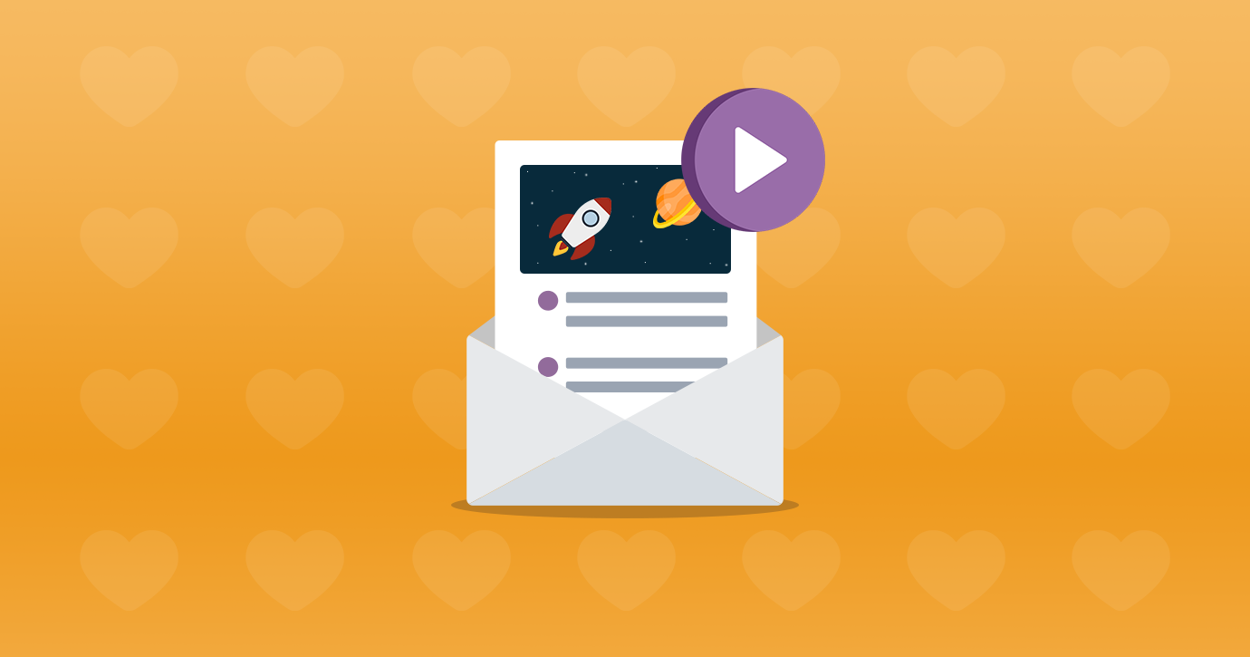 illustration of email in an envelope on top of an orange background with orange