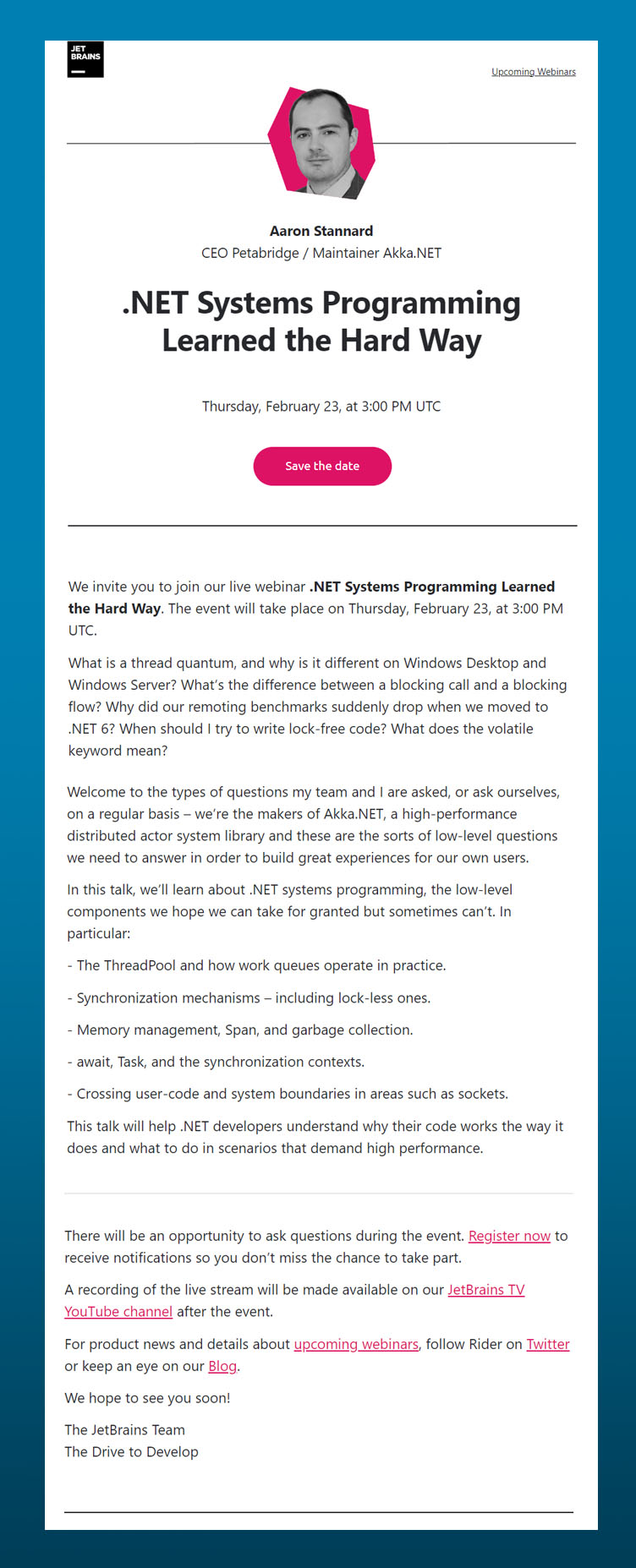 JetBrains newsletter