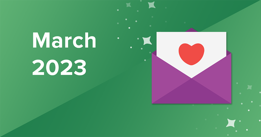 illustration of envelope with a love letter on top of a green background