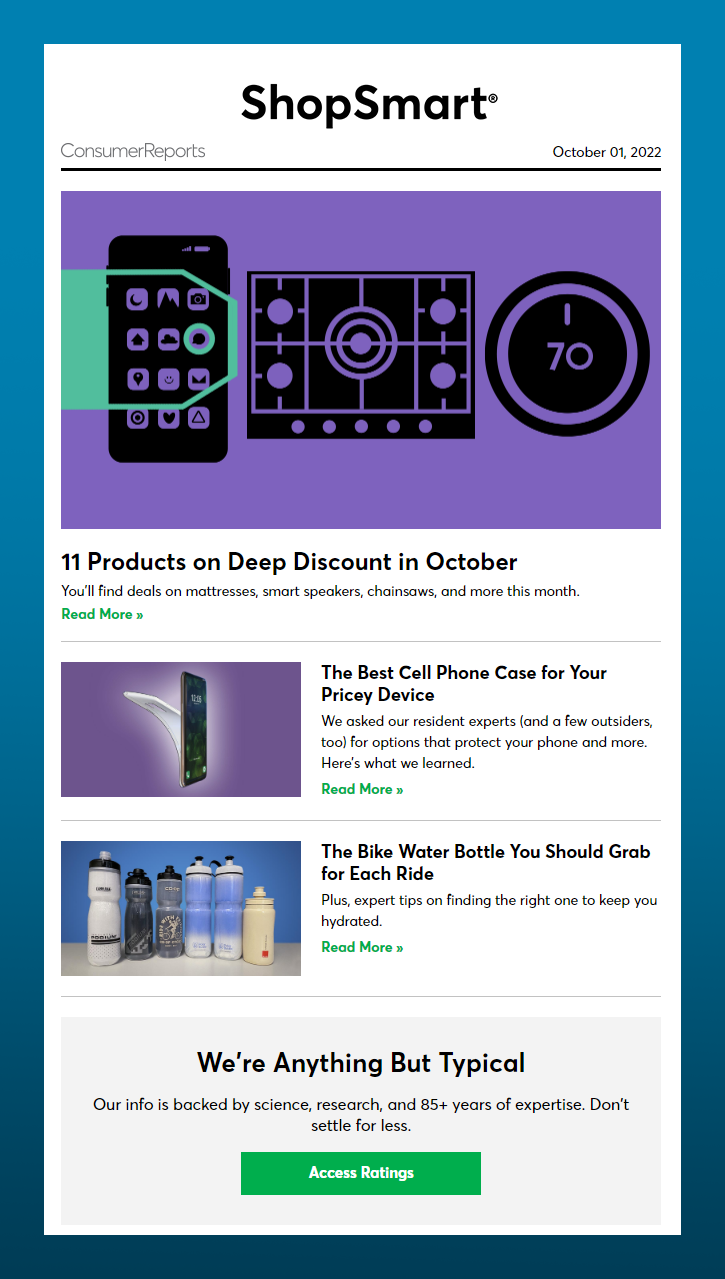 Consumer Reports ShopSmart newsletter