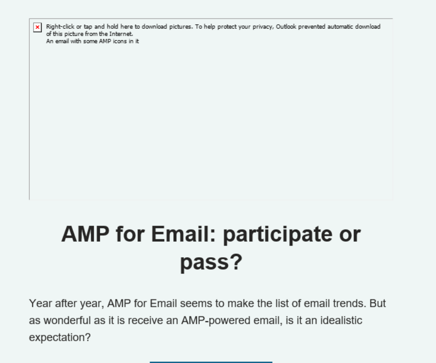 Example of images-off with Outlook email rendering