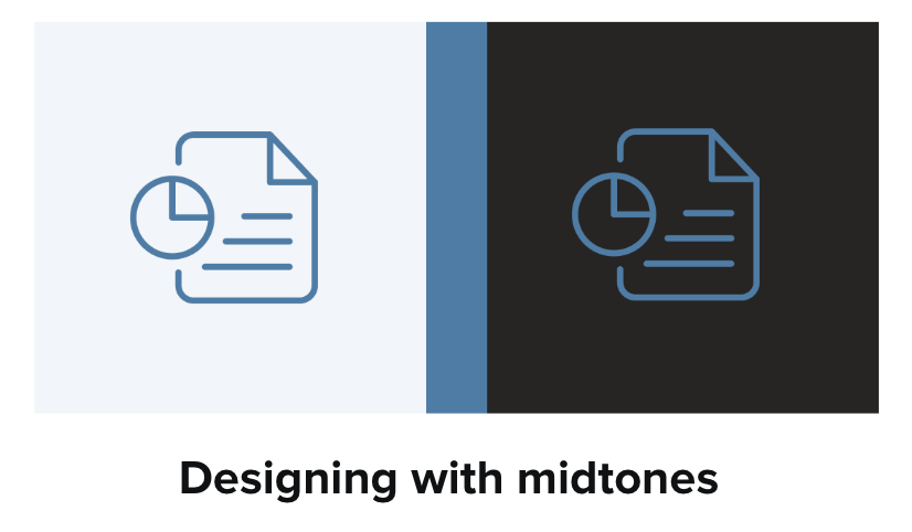 examples of using midtones in Dark Mode email