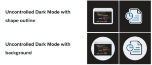 example of icons in Dark Mode showing shape outlines and a background e1684952219723 300x129 - A Beginner’s Guide to Optimizing Imagery for Dark Mode Emails - Litmus