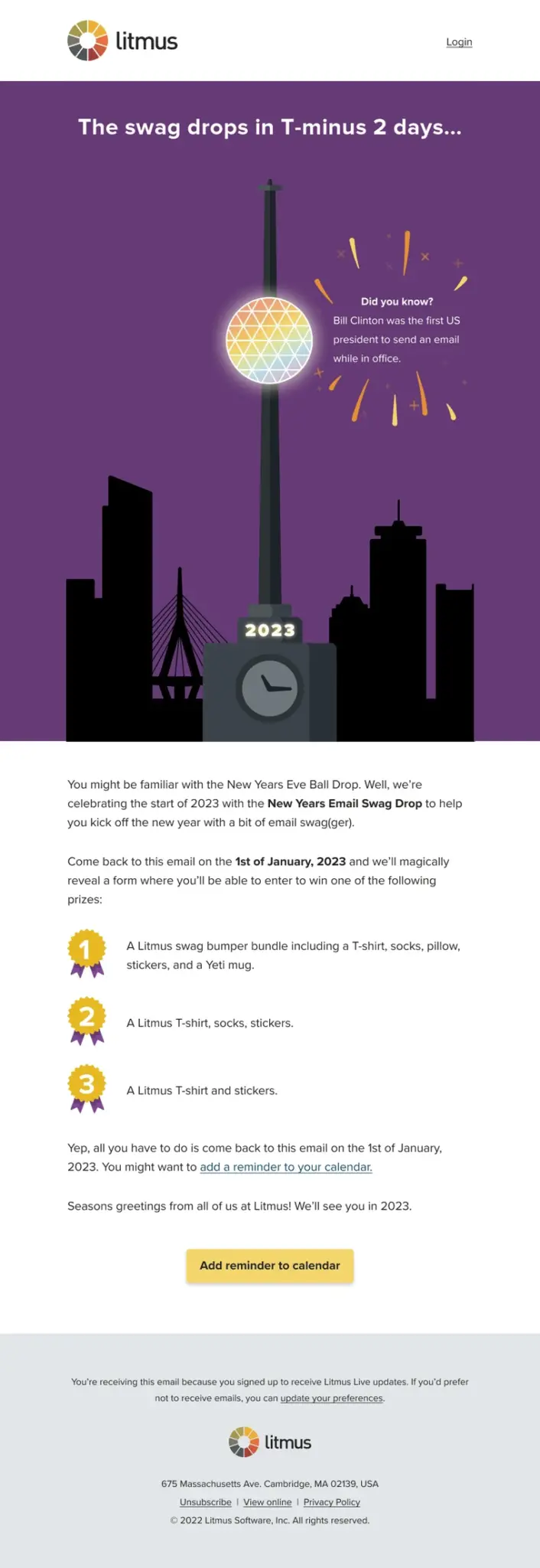 2day scaled - How Litmus Created a Legendary New Year’s Eve Email (Yes, That One!) - Litmus