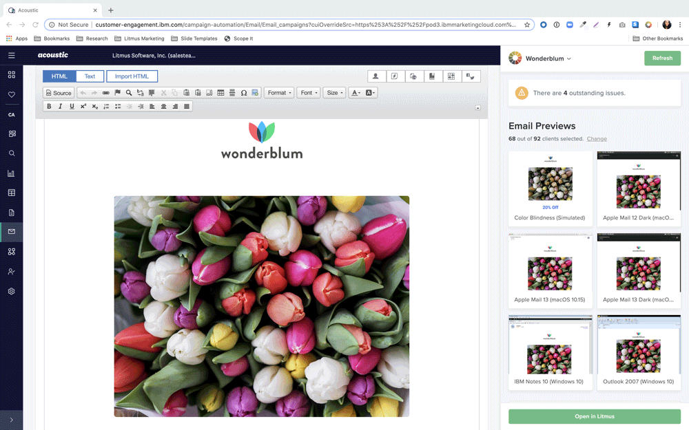 Easily test emails as you build in Acoustic Campaign