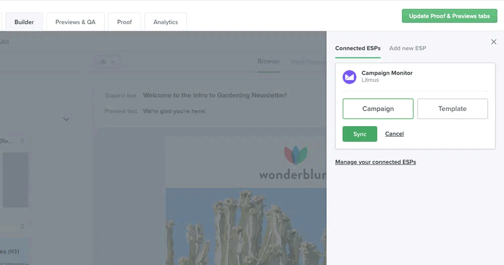 Automatically sync your email from Litmus Builder to Campaign Monitor