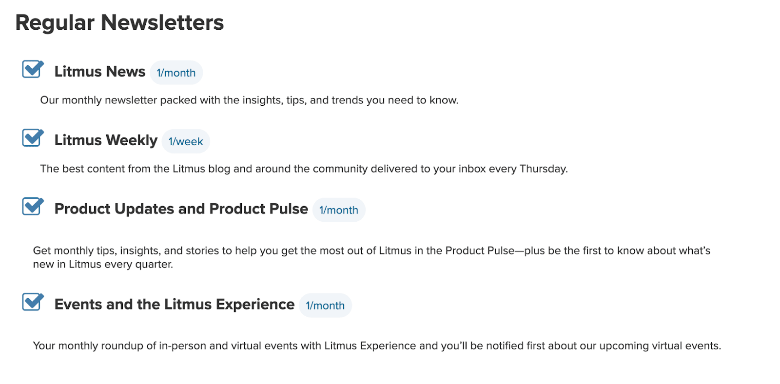 Image of Litmus Newsletter Variants
