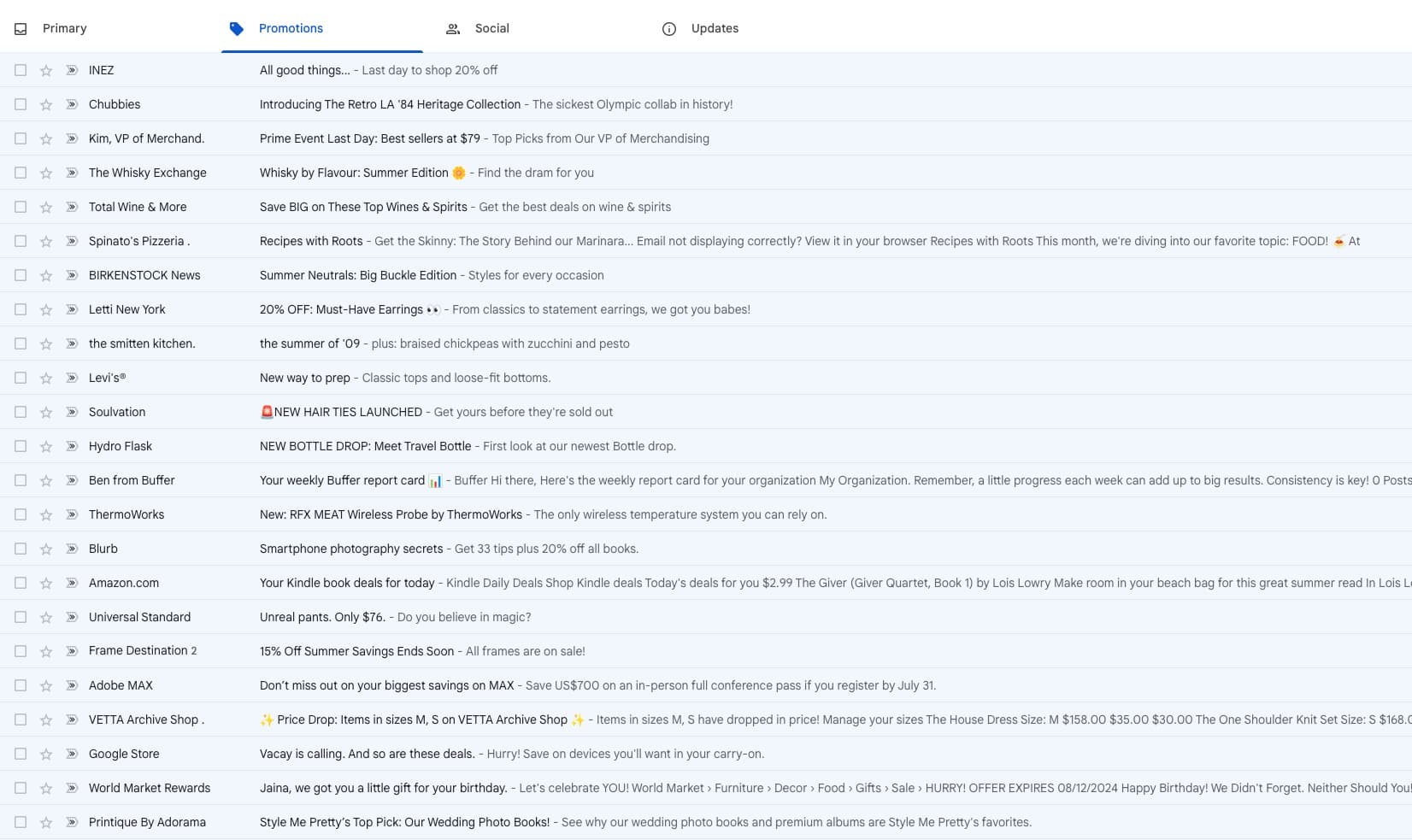 Jaina Mistry’s Promotions Tab in Gmail
