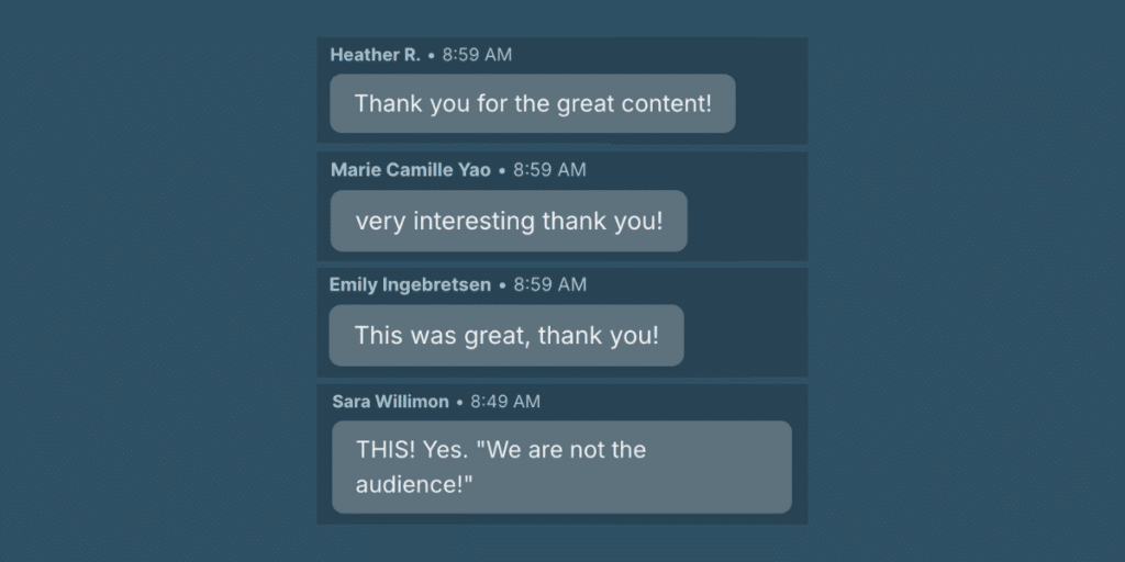 Four comments from Drew Price's Litmus Live session