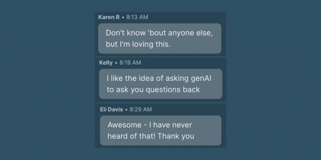 Screenshots of comments from the keynote by Kath Pay