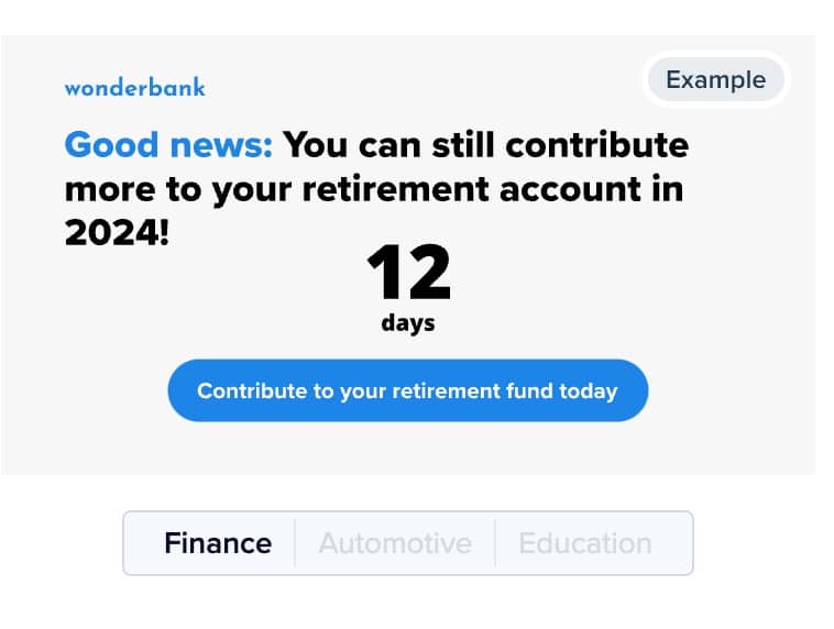 wonderbank countdown timer email example