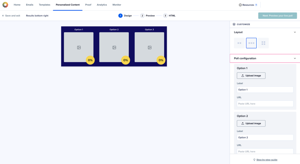 screenshot of the live polls interface in litmus