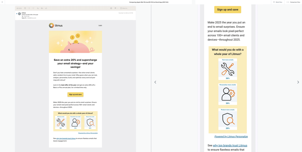 comparison of live polls on desktop and mobile