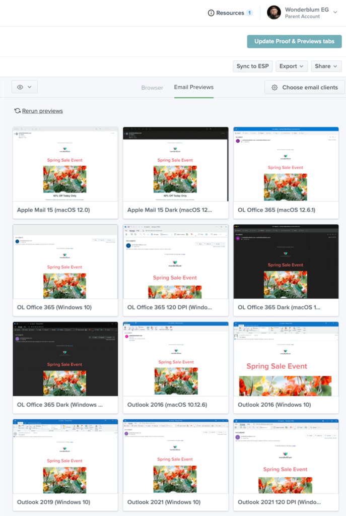 Litmus email previews