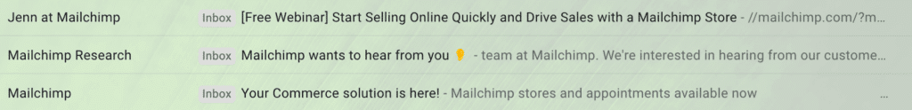 Mailchimp subject lines
