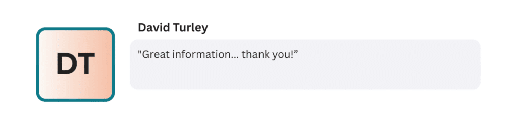 "Great information... thank you!”