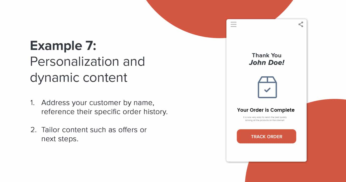 Example 7: Personalization and dynamic content