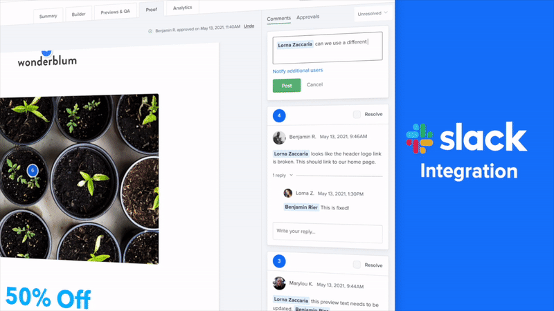 Instant Slack alerts speed up email review cycles by using instant messaging to notify key stakeholders that their attention is needed.